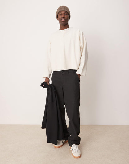 Super Oversized Cropped Long Sleeve T-Shirt