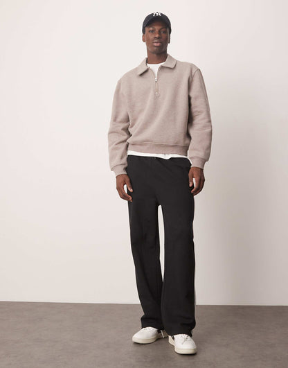 Boxy Oversized Rugby Polo Sweatshirt