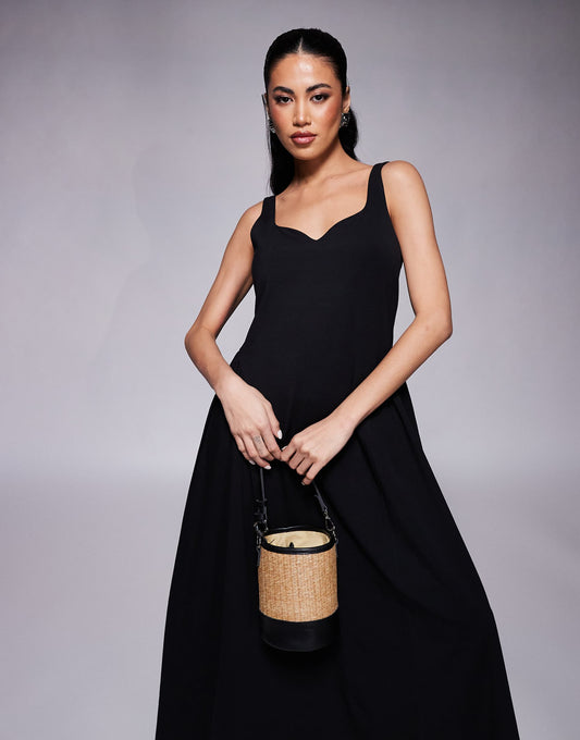 Sweetheart Godet Midi Dress