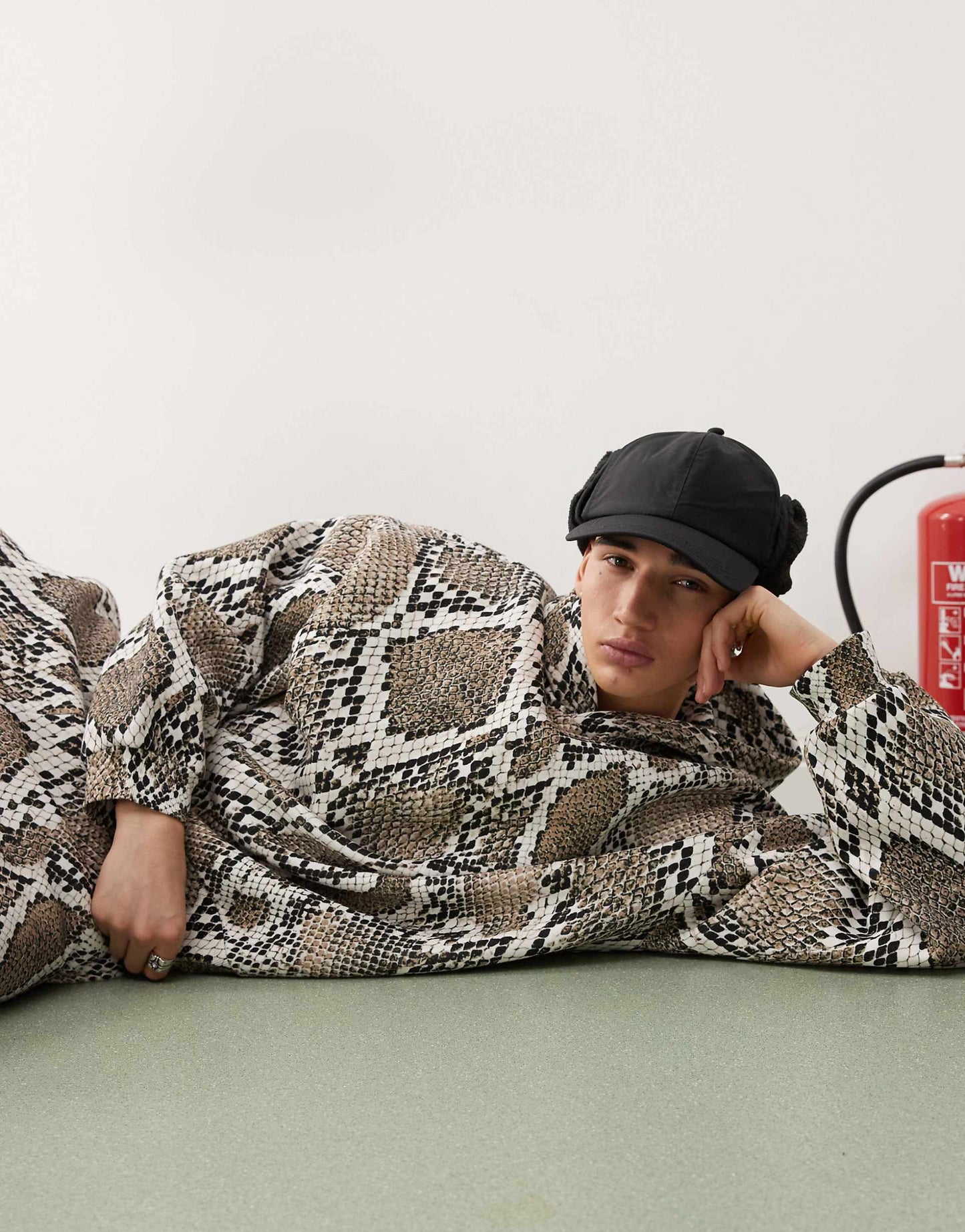 Hoodie With Snakeskin Print