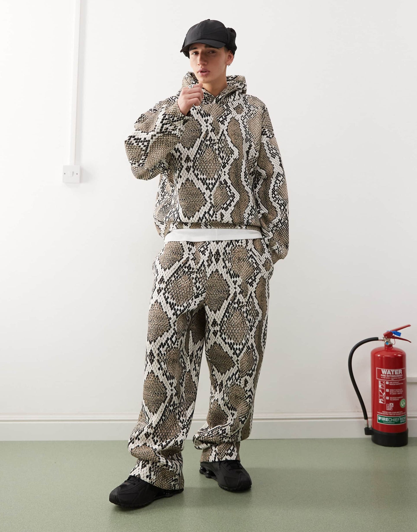 Hoodie With Snakeskin Print