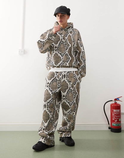 Hoodie With Snakeskin Print