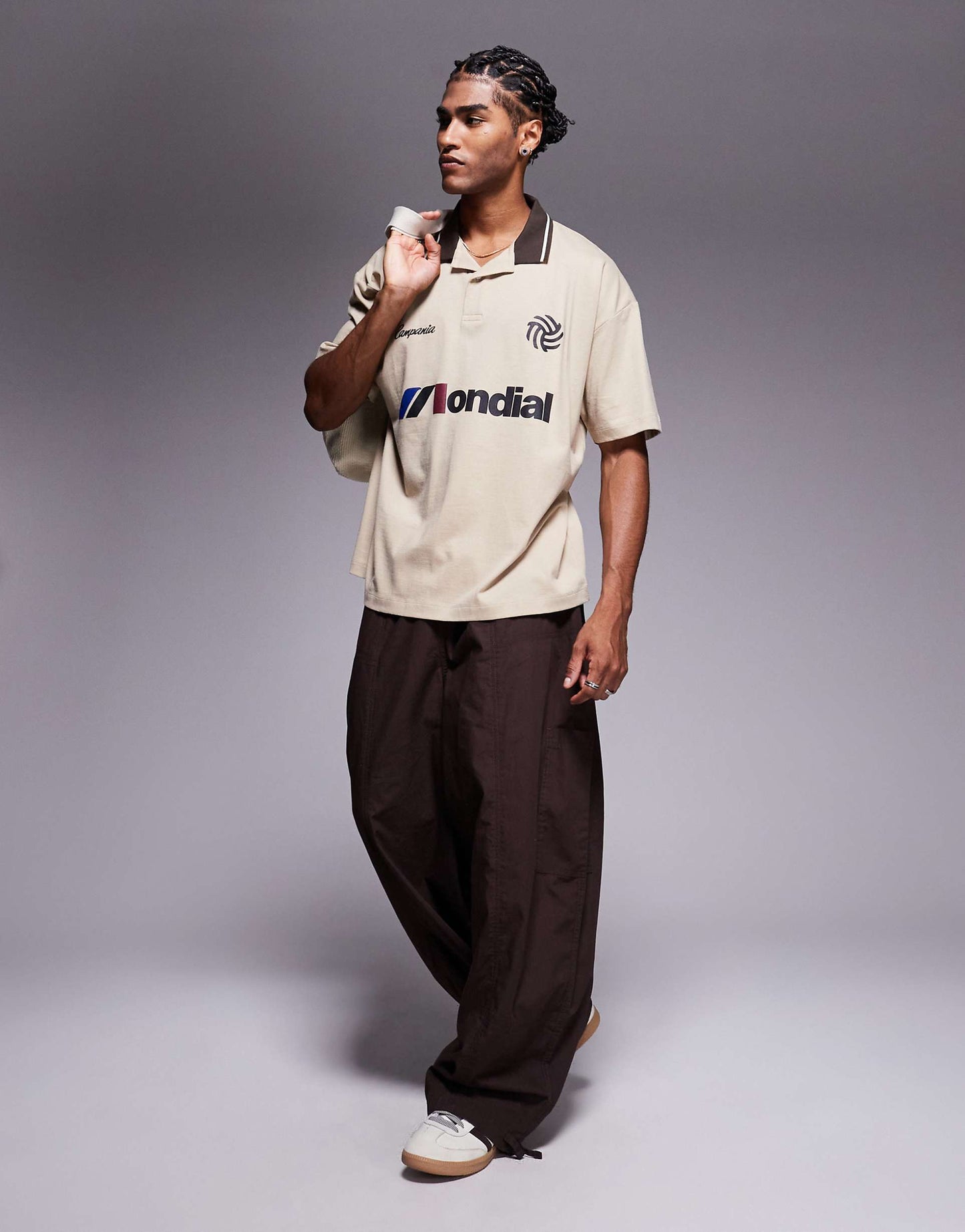 Oversized Polo With Sports Graphic