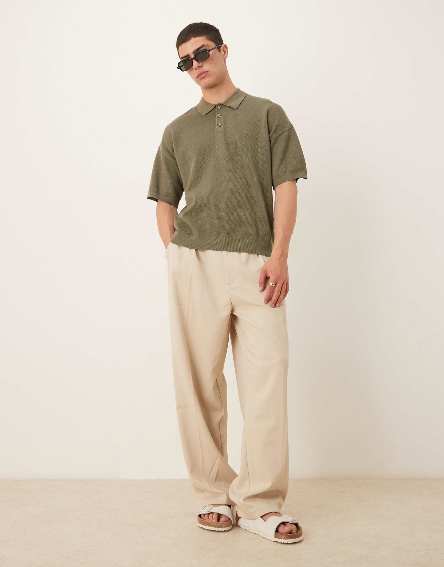 Relaxed Lightweight Knitted Cotton  Pique Polo