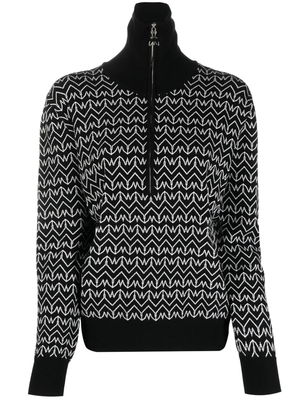 Monogram-Patterned Zipped Jumper
