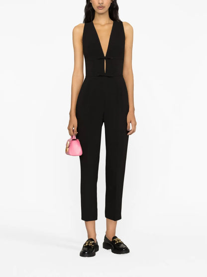 Bow-Embellished Cropped Jumpsuit