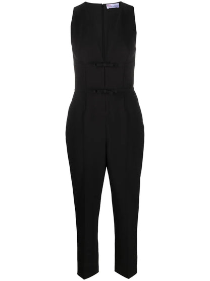 Bow-Embellished Cropped Jumpsuit