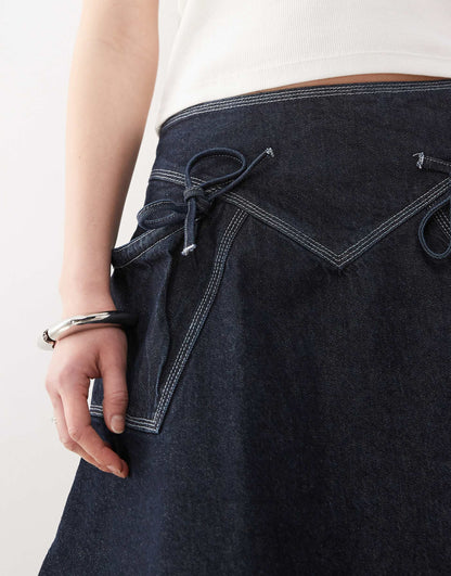 Bubble Hem Midi Skirt