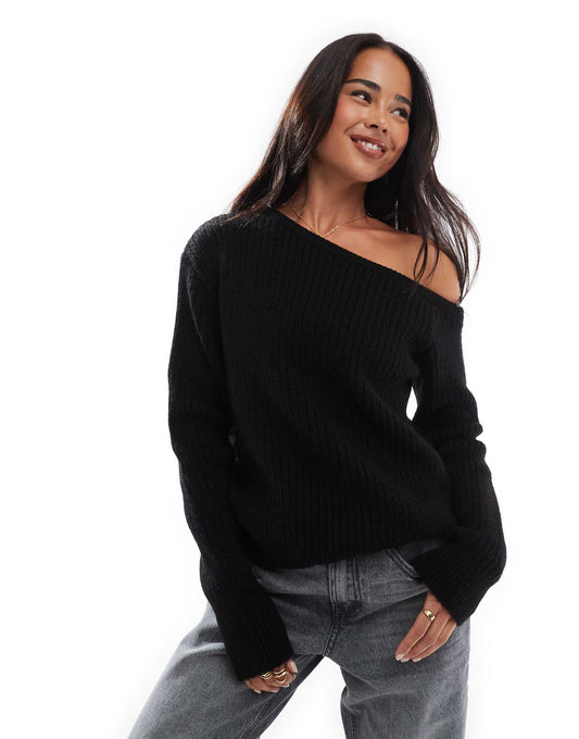 Slouchy One Shoulder Jumper