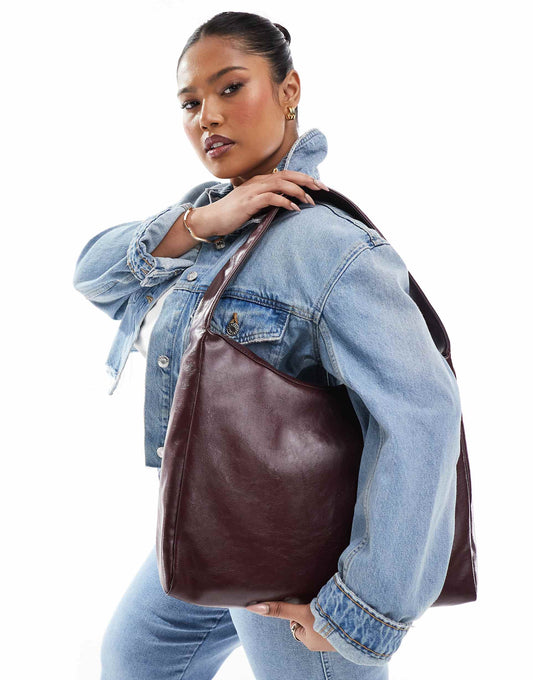 Medium Faux Leather Shopper