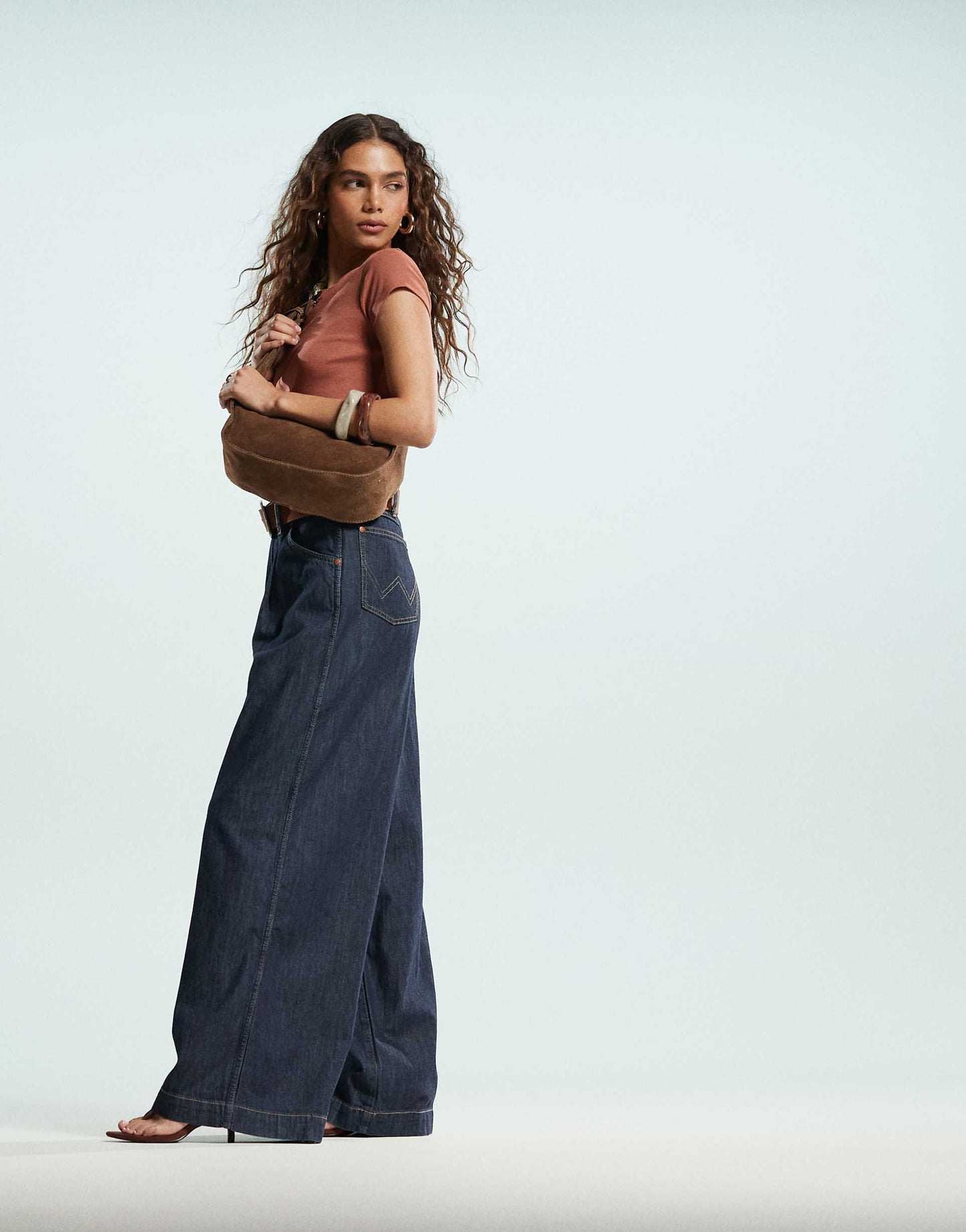 Co-Ord Denim Pleated Wide Leg Trouser
