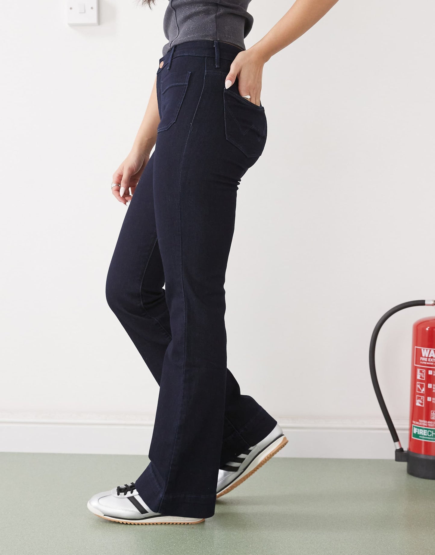 Flared Jean With Front Pockets