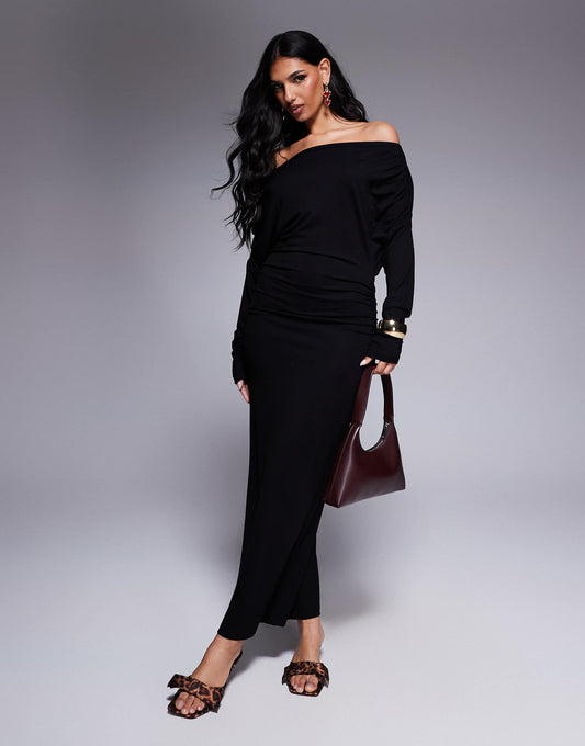 Slouchy Off Shoulder Slouchy Maxi Dress