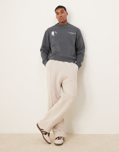 Oversized Boxy Sweatshirt With Floral Print