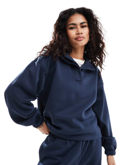 Henley Oversized Sweatshirt Co-Ord