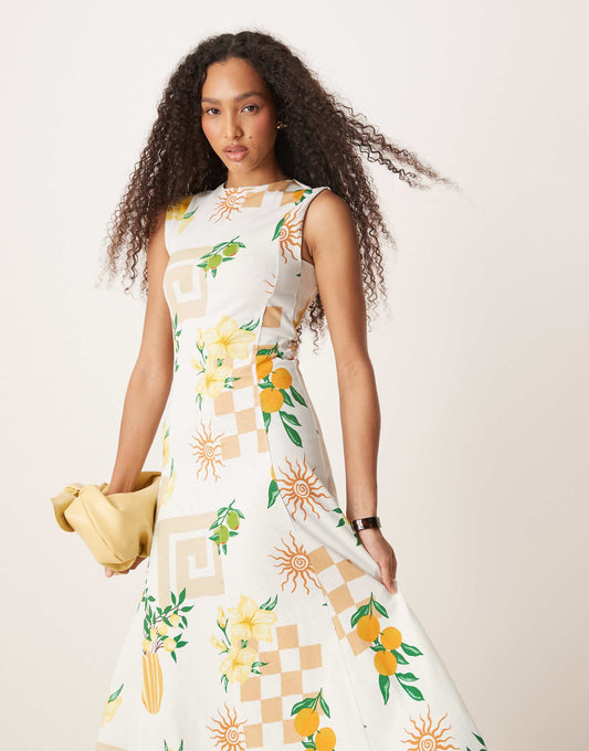 Cotton Sleeveless Midi Sundress