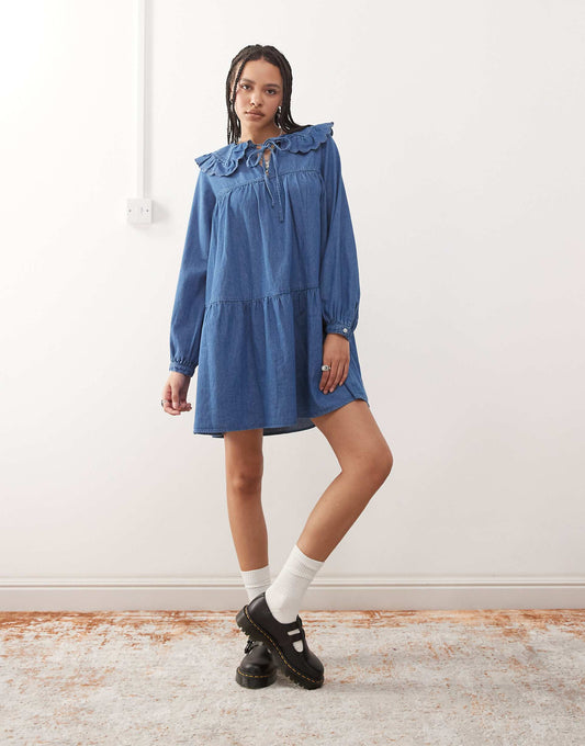 Denim Tea Mini Dress