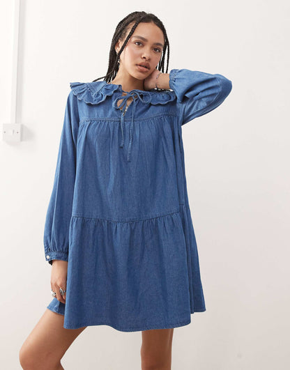 Denim Tea Mini Dress