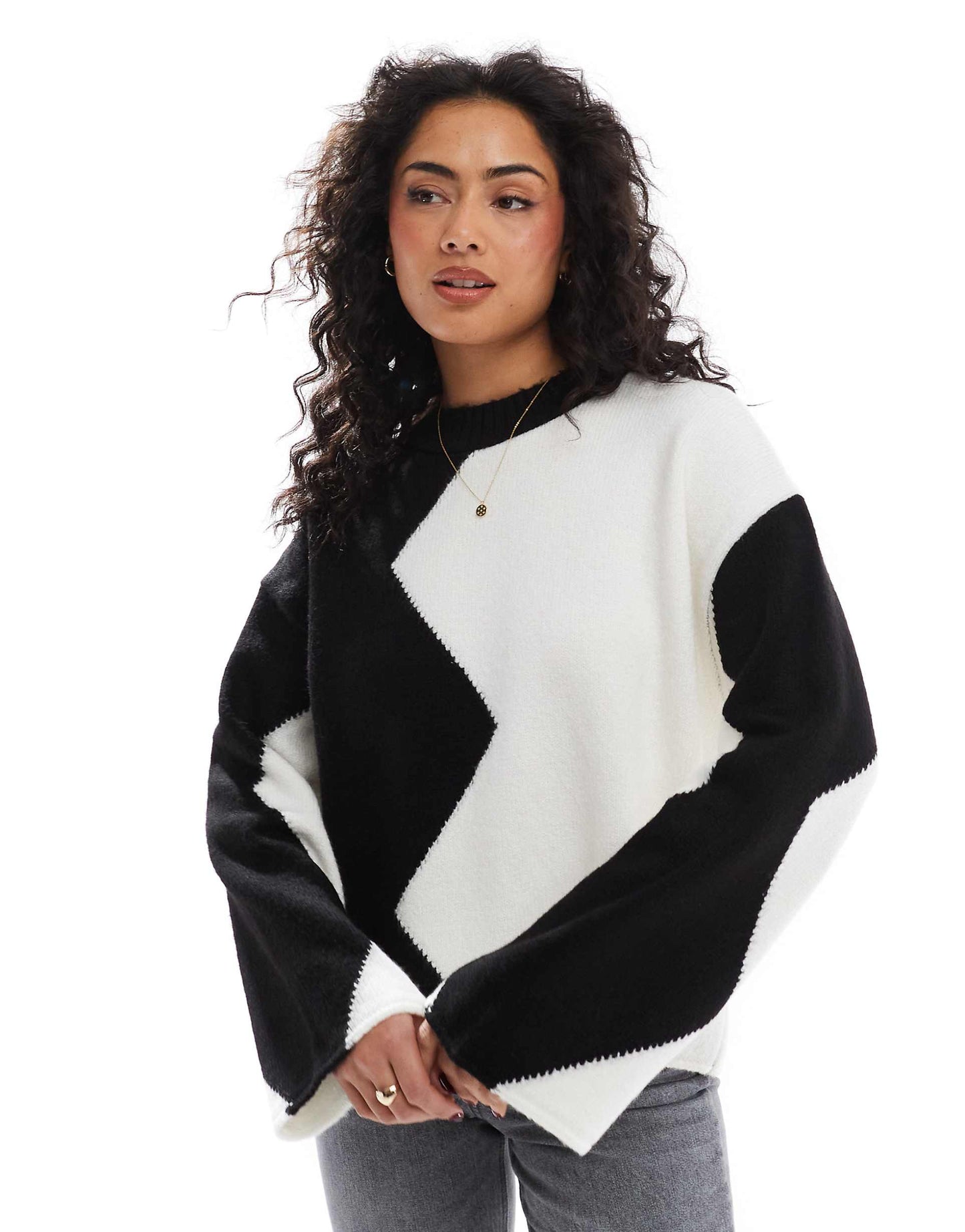 Colour Block Knitted Jumper