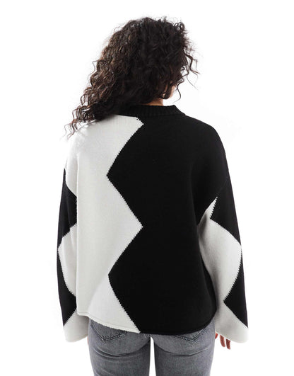 Colour Block Knitted Jumper