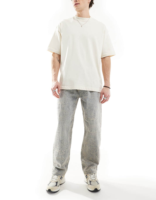 Baggy Fit Jacquard Jean