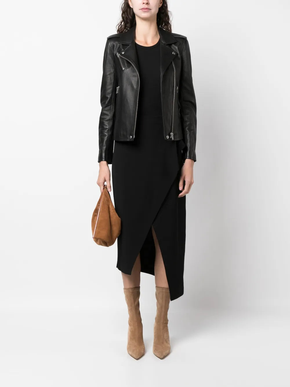 Asymmetrical-Hem Pencil Skirt