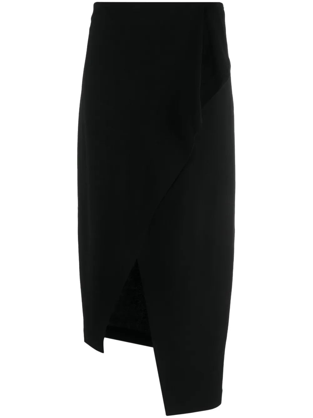 Asymmetrical-Hem Pencil Skirt