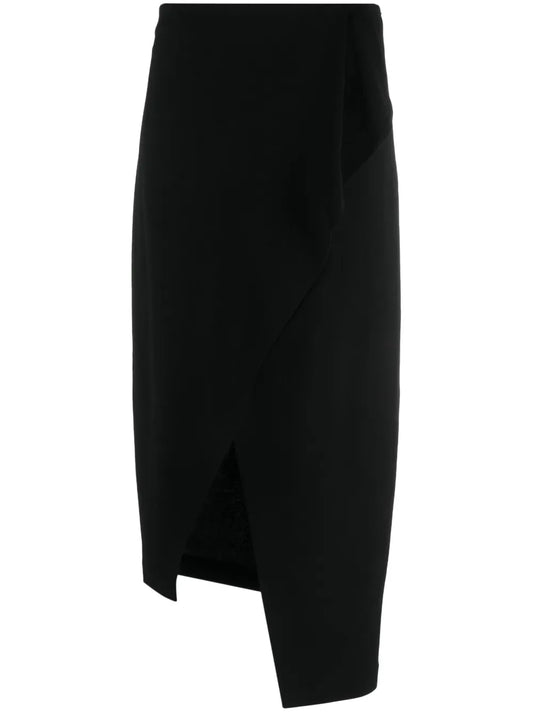 Asymmetrical-Hem Pencil Skirt