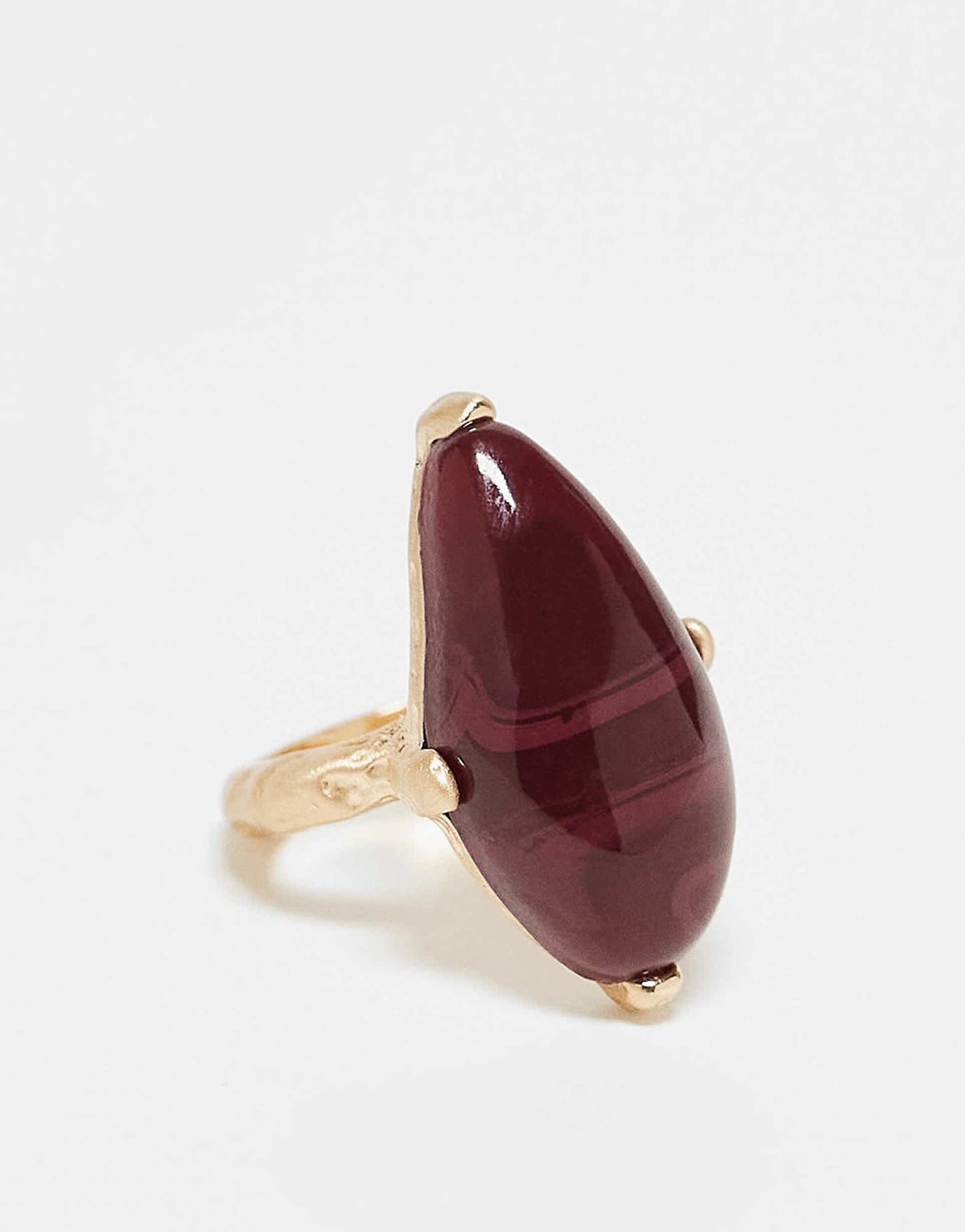 Curve Ring With Semi Precious Stone Set