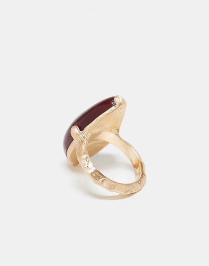 Curve Ring With Semi Precious Stone Set