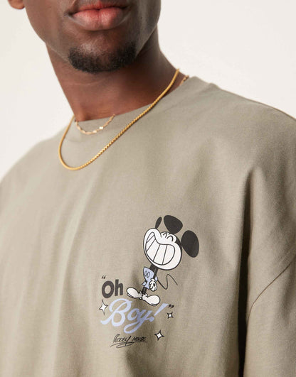 Disney Unisex Boxy Oversized T-Shirt With Mickey Mouse Prints