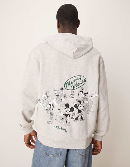 Disney Unisex Oversized Hoodie With Mickey Mouse & Friends Prints