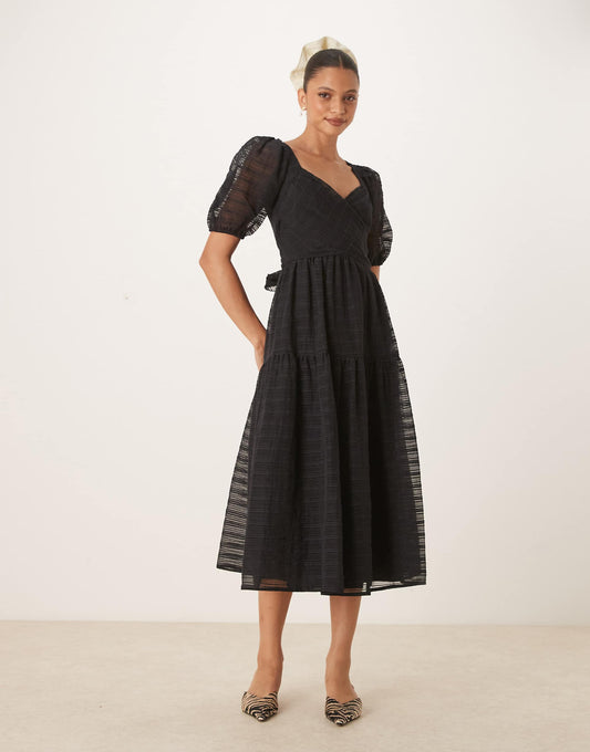 Sadie Puff Sleeve Midi Dress