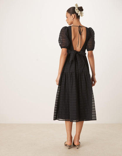 Sadie Puff Sleeve Midi Dress