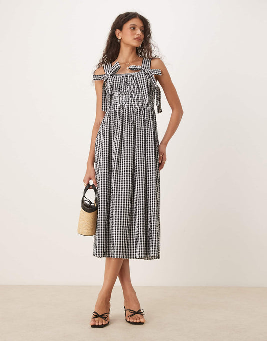 Dallas Bow Detail Midi Dress