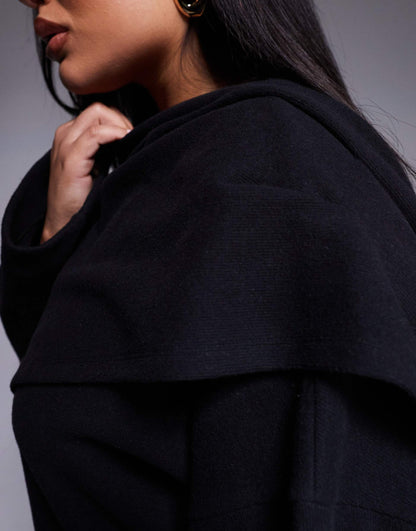 Curve Wrap Scarf Neck Mini Dress