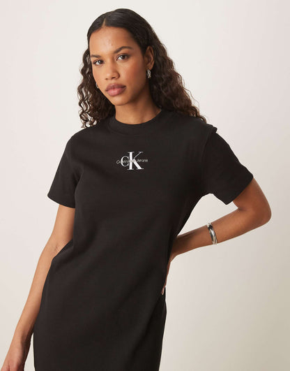 Jeans Ribbed Cotton Maxi T-Shirt Dress