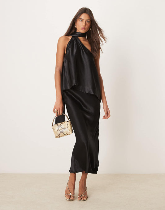 Satin Bias Maxi Skirt