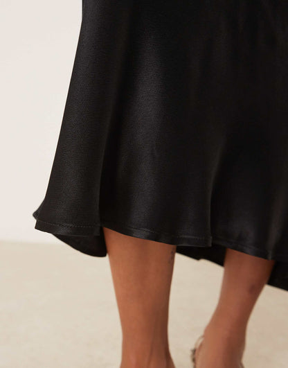 Satin Bias Maxi Skirt