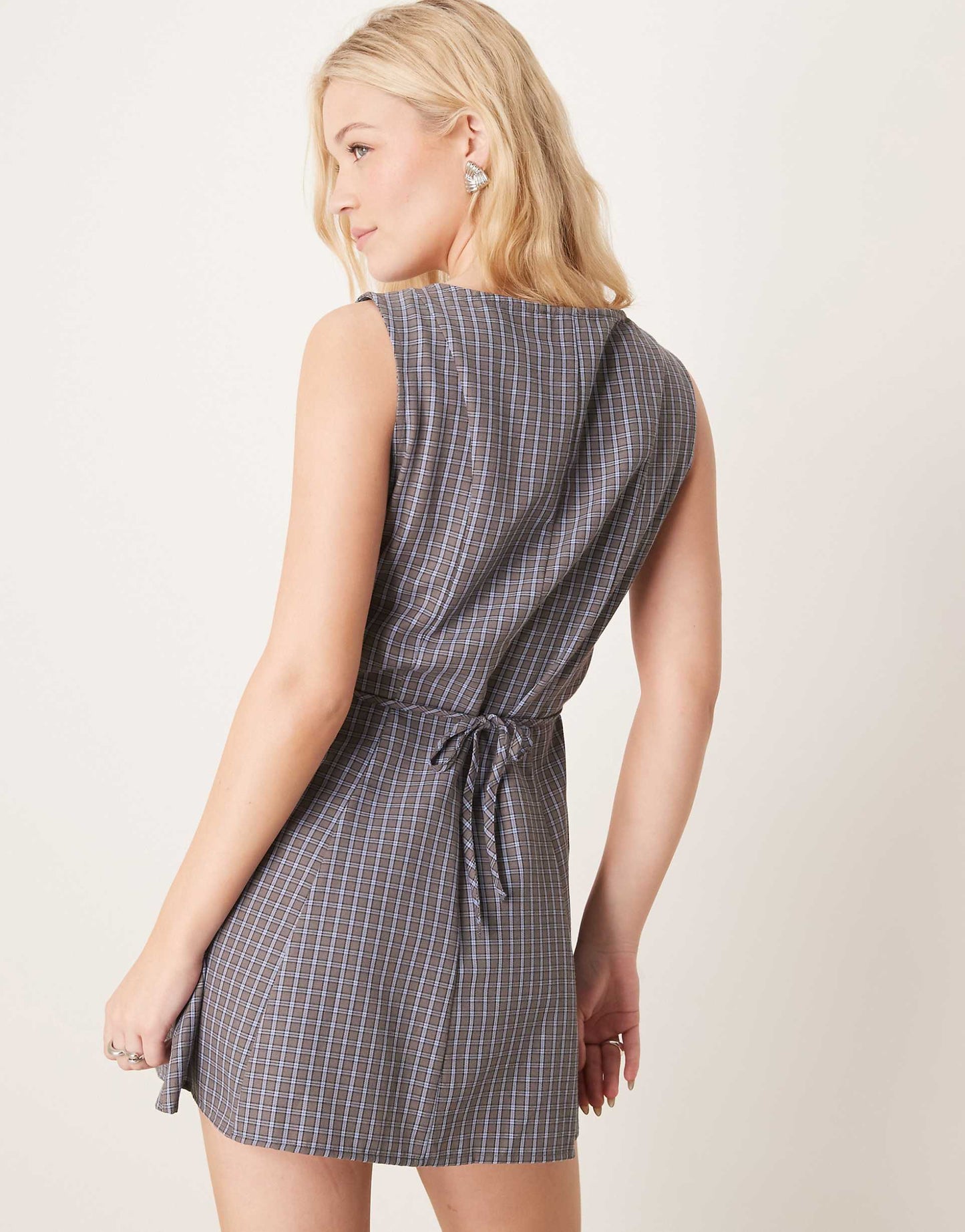 Cinch Waist Seam Detail Mini Dress