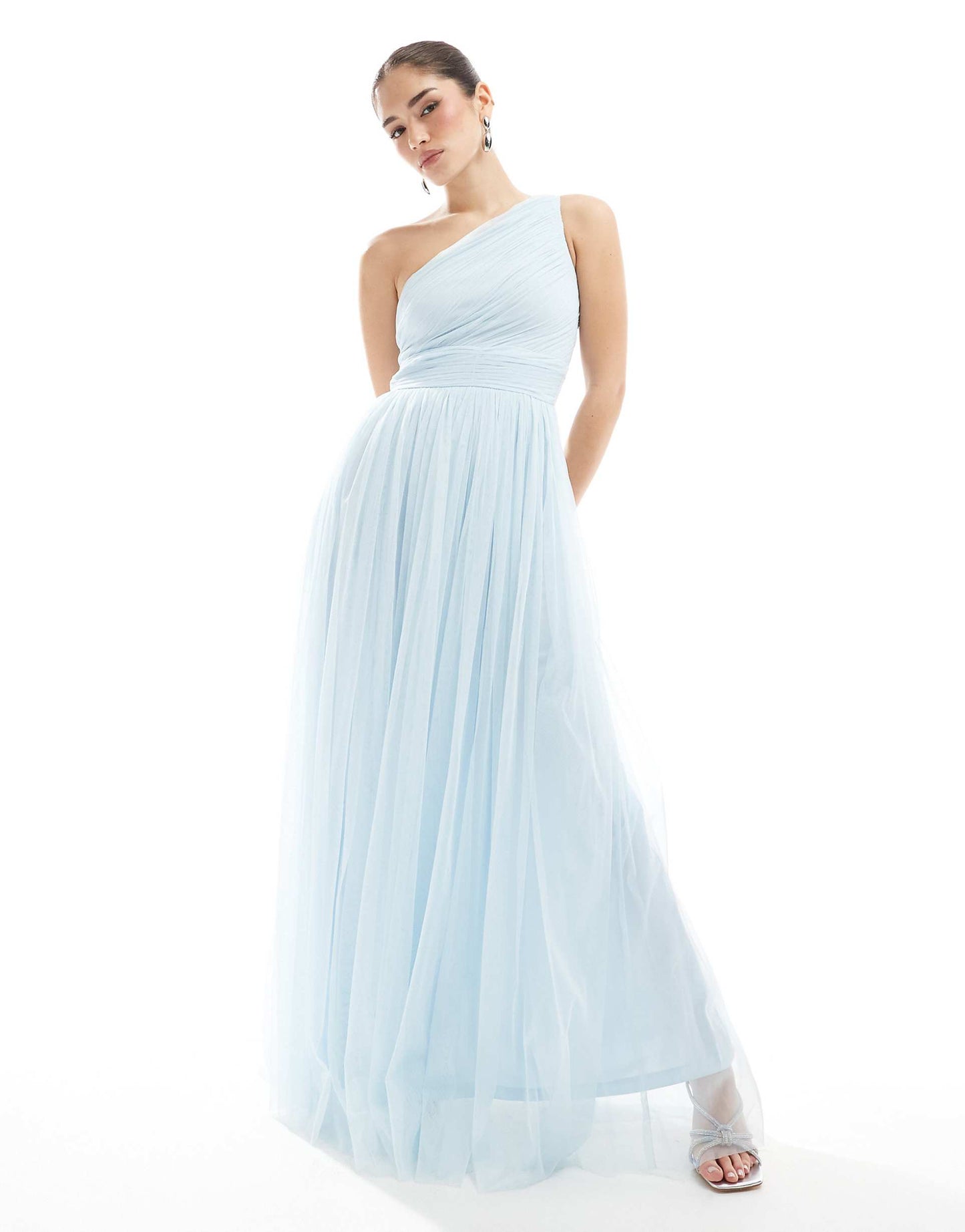 Bridesmaid One Shoulder Maxi Dress