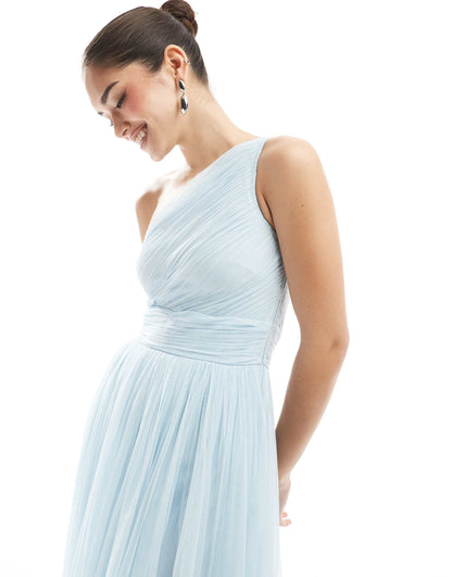 Bridesmaid One Shoulder Maxi Dress