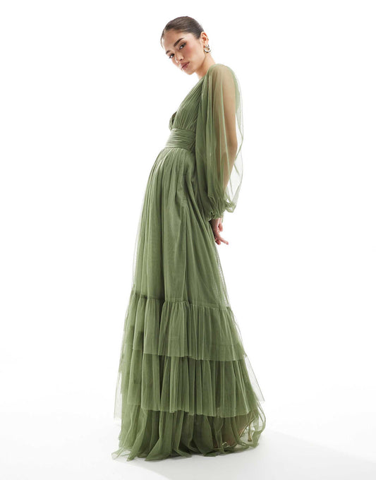 Bridesmaid Madison Long Sleeve Maxi Dress