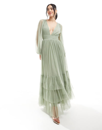 Bridesmaid Madison Long Sleeve Maxi Dress