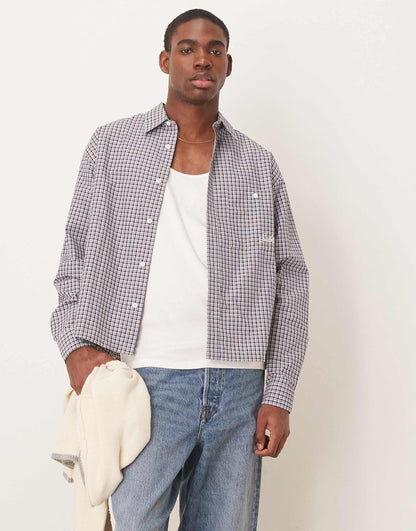 Oversized Boxy Shirt With Embroidered Pocket