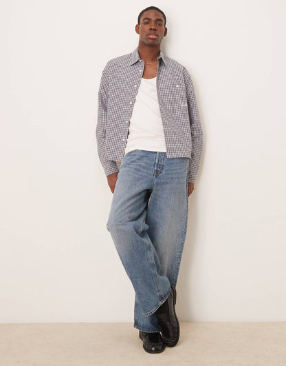 Oversized Boxy Shirt With Embroidered Pocket