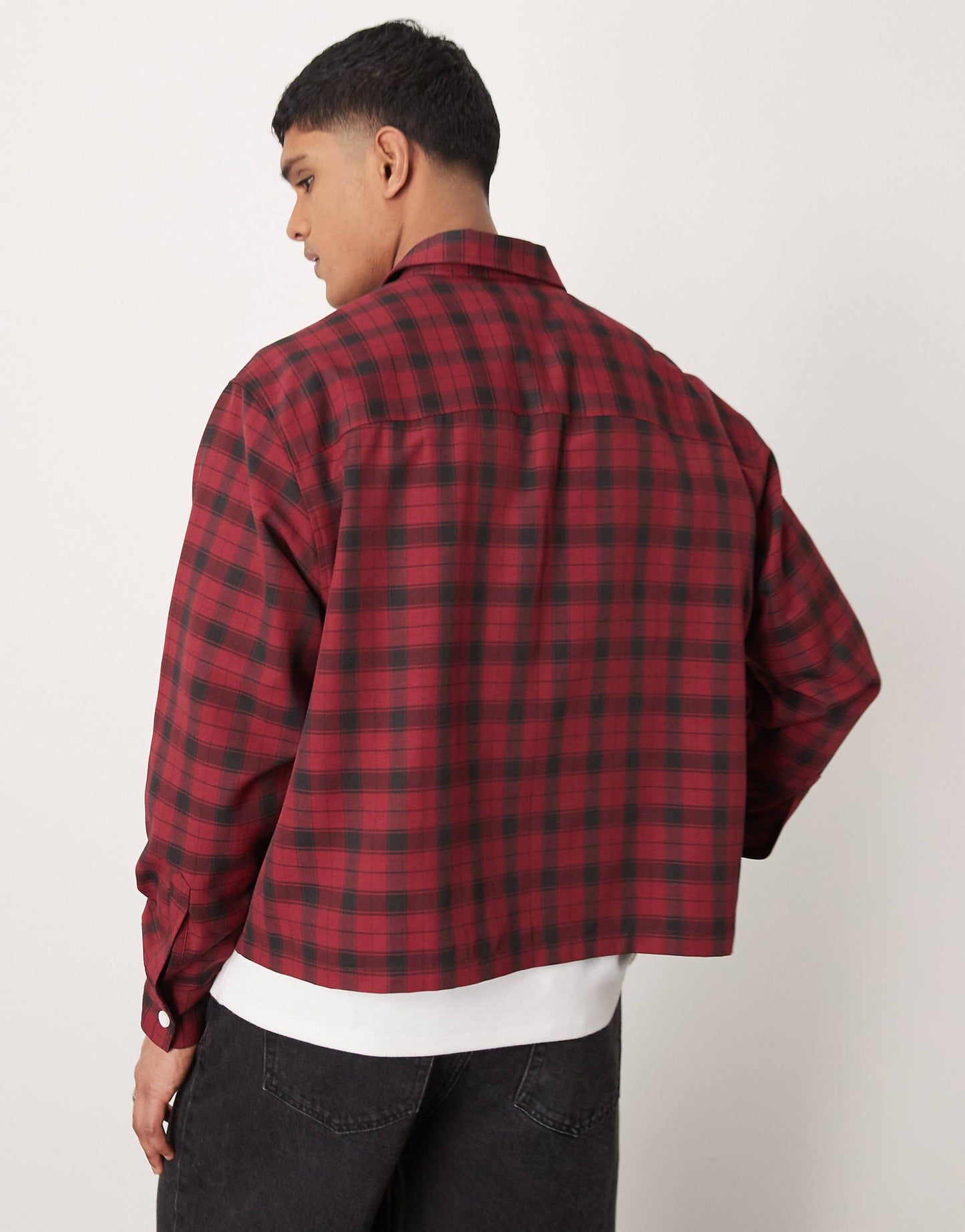 Oversized Boxy Flannel Shirt With Double Pocket