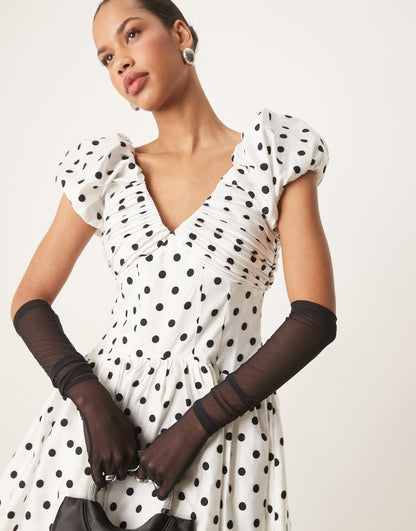 Structured Polka Dot Mini Dress