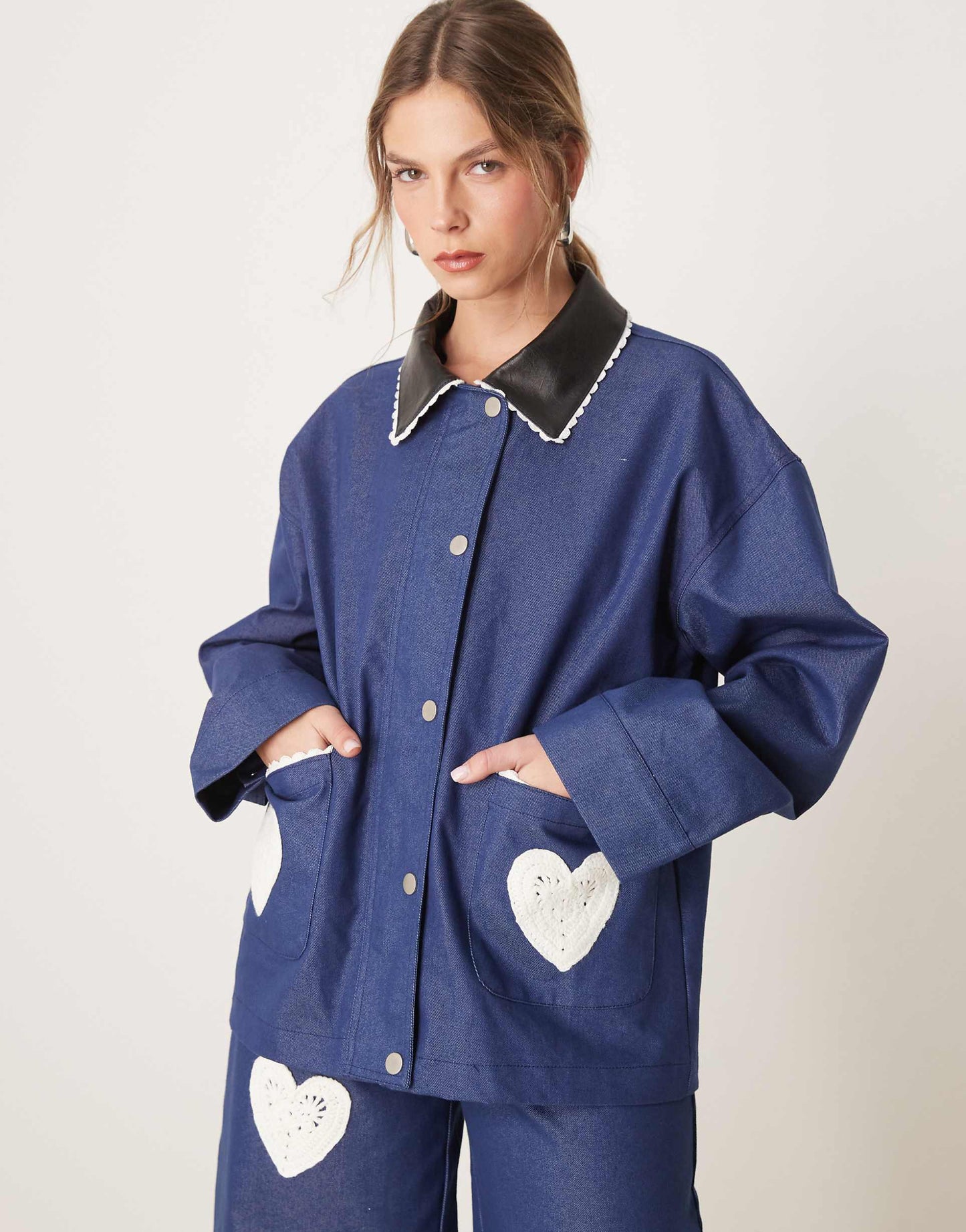 Hearts Embroidered Jacket Co-Ord