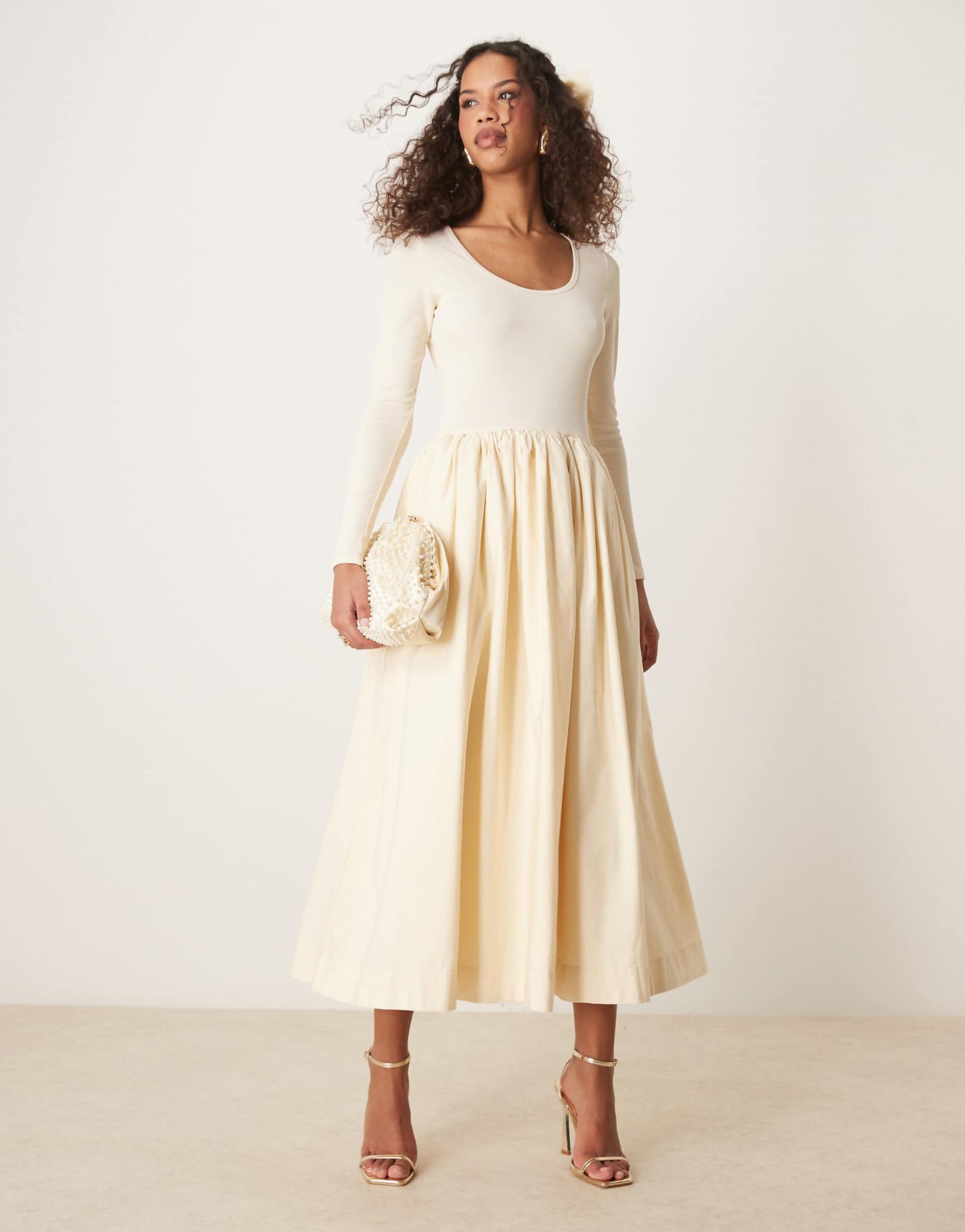 Fitted Midi Dress With Pockets